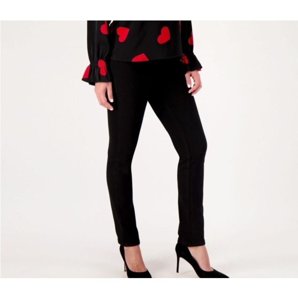 Belle Kim Gravel Size 20 Petite Black Slim Straight Leg Pant A564870 NWT